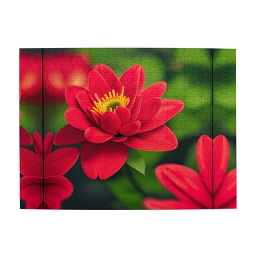 Rote schöne Blume Engage Your Mind - Individuelles 500-teiliges Bilderpuzzle, Puzzle für Erwachsene und Kinder, lustig, pädagogisch von GaxfjRu