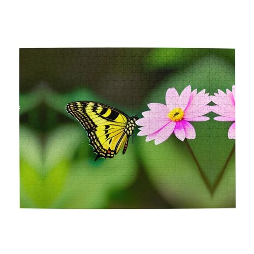 Spring Floral Butterfly Engage Your Mind - Customized 500 Piece Picture Puzzle, Jigsaw Puzzles for Adults Children, Funny Educational von GaxfjRu