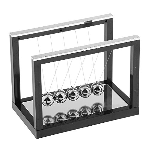 Gazechimp Kugelspiel Kugelpendel Pendel Newtonpendel Kugelspiel Cradle Balance Bälle Spielzeug - 13 x 7,5 x 10 cm - Schwarz von Gazechimp