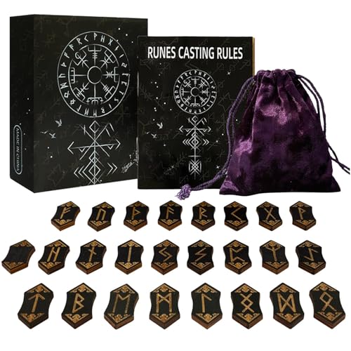 Gazocua Holz Runen - Holz Runen Set Mit Anleitungsbuch - Energie Symbol Meditationshilfe Mythologie Accessoire Für Camping Geschenk Familie Freunde Kollegen Gazocua Holz Runen - Holz Runen Set Mit Anleitungsbuch - Energie Symbol Meditationshilfe Mythologie Accessoire Für Camping Geschenk Familie Freunde Kollegen von Gazocua