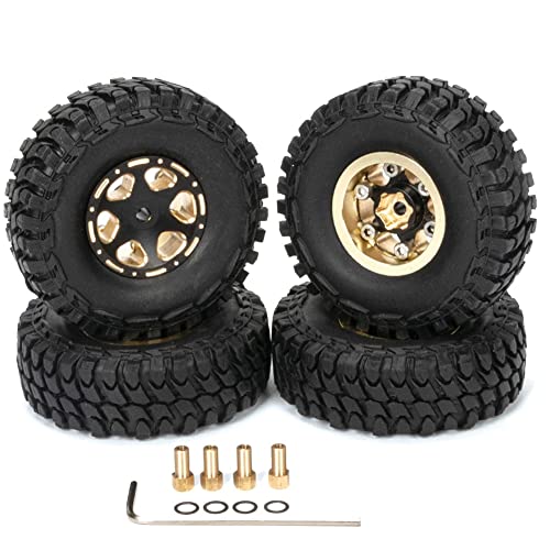 Gbloodst 1.0 Messingfelge Reifen Zubehör Teile für 1/18 1/24 RC Crawler Axial SCX24 FMS FCX24 Enduro24 von Gbloodst