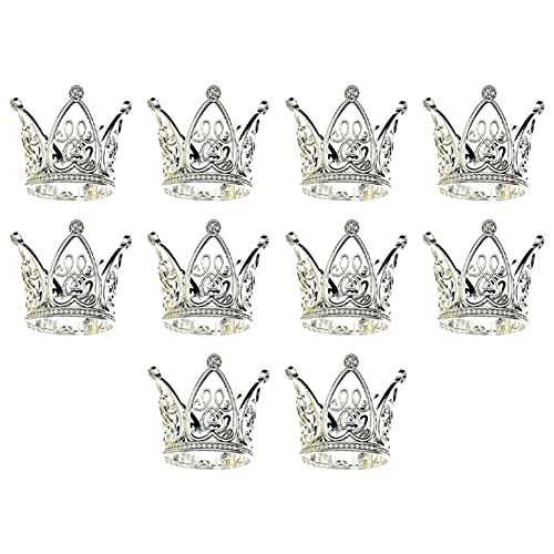 Gbloodst 10 Stück Mini Prinzessin Topper Glas Kinder Haarschmuck für Hochzeit Geburtstag Kuchen Dekoration Werkzeug Silber von Gbloodst