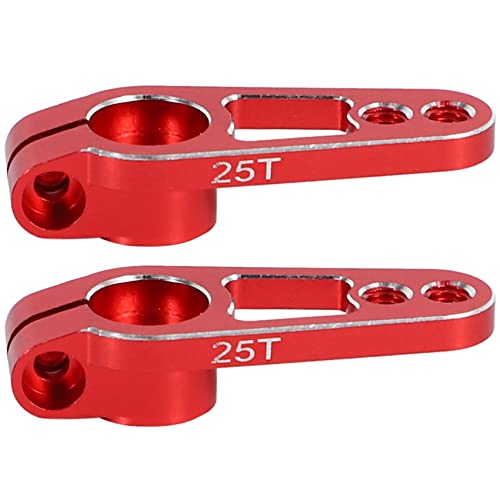 Gbloodst 2 Stück Aluminium-Legierung, 25T, 31 mm, Servo-Lenkungsarm für Raupenteile von RC-Autos, Rot von Gbloodst