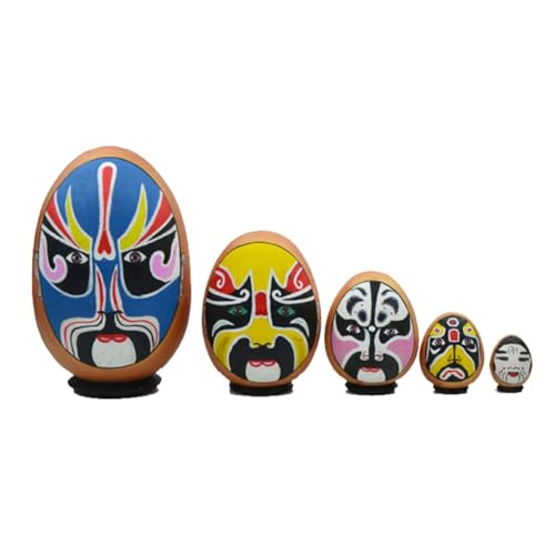 Gbloodst 5 Stück Matryoshka-Puppen, handgemachte verschachtelte Puppen, niedliche russische Holzpuppen, Make-up, niedliche verschachtelte Puppen von Gbloodst