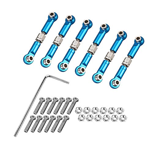 Gbloodst 6 StüCke Einstellbare Metall GestäNge Zug Stange Vorne/Hinten Servo Link für A949 A959 A969 A979 K929 RC Auto Upgrade, Blau von Gbloodst