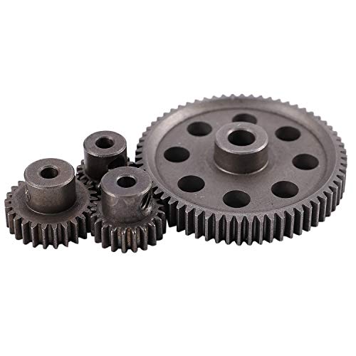 Gbloodst Hauptdifferential Metall Spur Gear 64T 17T 21T 26T Motor Gear RC Auto Teil für 1/10 RC Trolley 94111 von Gbloodst