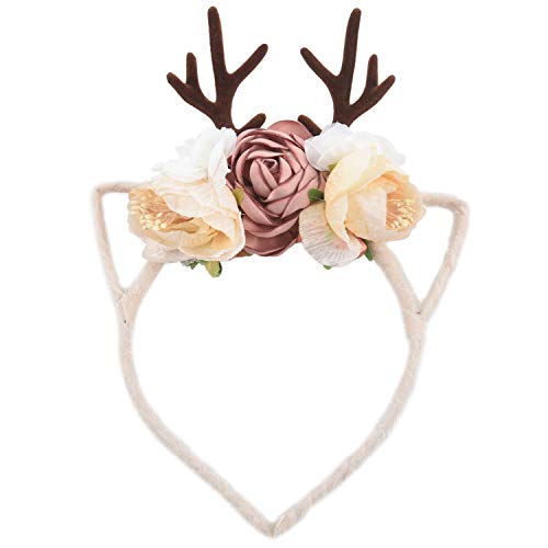 Gbloodst Weihnachten Geweih BlüTe BäNder Kinder Kopf Bedeckung MäDchen Haar Schmuck Weihnachten Kopf Bedeckung Weihnachten Schmuck HFL120-16 von Gbloodst