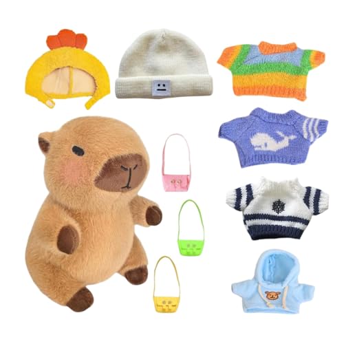 Capybara-Plüschspielzeug, Stofftier-weiche Puppe, Cartoon-Capybara-Verkleidung, Fördert Fantasievolles Spielen, Kindersichere Materialien, 23 cm, Für Kinder, Erwachsene, Heimdekoration von Gcerfby