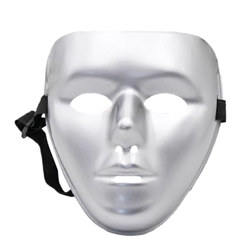 Gcerfby Carnival Masquerade Cosplay, Kostümgesichtsabdeckung, Hip -Hop -Gesichtsmaske, Atmungsaktives Design, Voll Einstellbare Passform, Silber/Goldfarbe Für Partys, Veranstaltungen, Versammlungen von Gcerfby