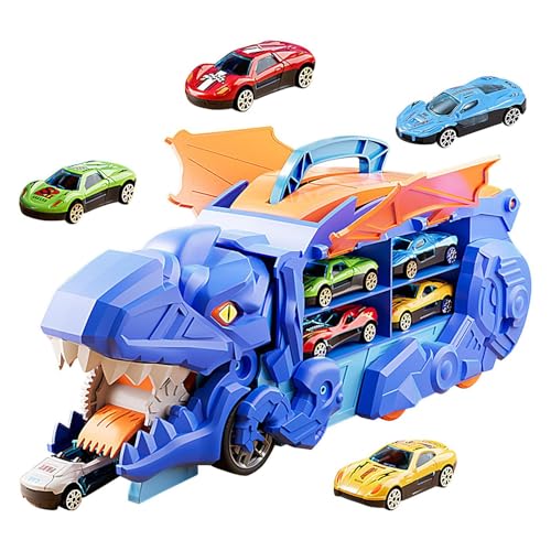 Gcerfby Dinosaurier-Autotransporter, Dinosaurier-Transport-LKW, Dinosaurier-LKW-Spielzeug, endloser Spaß für unterwegs, interaktive Kreativität, 1 Set, für Kinder, für Kinder, pädagogische Verwendung von Gcerfby