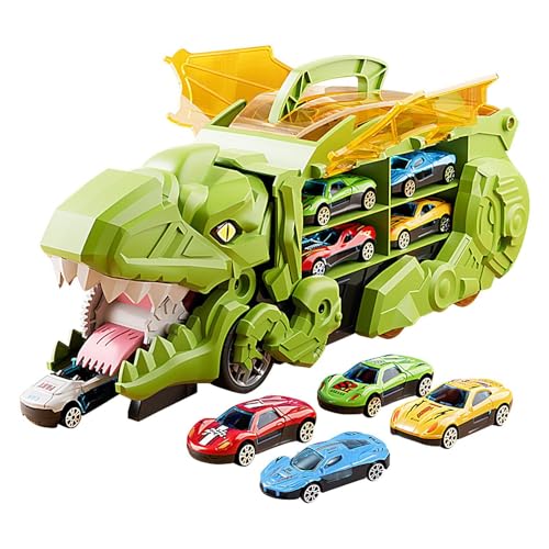 Gcerfby Dinosaurier-Autotransporter, Dinosaurier-Transport-LKW, Dinosaurier-LKW-Spielzeug, endloser Spaß für unterwegs, interaktive Kreativität, 1 Set, für Kinder, für Kinder, pädagogische Verwendung von Gcerfby