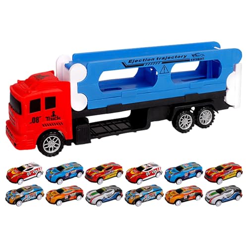 Gcerfby Dinosaurier-Transportwagen, interaktives Dinosaurierfahrzeug, Autotransporter-LKW-Spielzeug, mehrere Dinosaurierfiguren, leicht zu tragendes Design, 34 x 6,1 x 11 cm, 320 g, für Kinder von Gcerfby