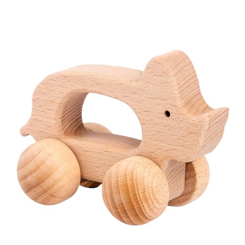 Gcerfby Holzwagenspielzeug, Tierisches Fahrzeug, Tragbares Transportspiel, Hilft Bei Der Entwicklung Von Feinmotorischen Fähigkeiten, Bildungsspaß, 3.15x2,17x2,95 Zoll Für Kinder, Mädchen von Gcerfby