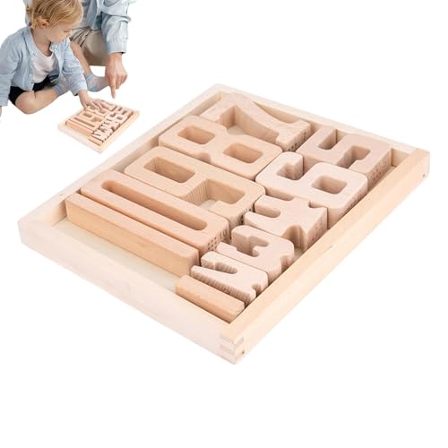 Gcerfby Holzzahlenblöcke, Mathematische Manipulative Kinder, Zahlenstapelspielzeug, Digitale Bildungsblöcke, Frühes Lernen, 28,5 X 23,5 X 2,8 Cm/11,22x9.25x1,1 Zoll Für Kinder von Gcerfby