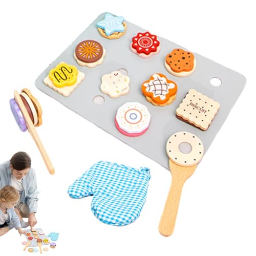 Gcerfby Kitchen Toy Food Set, Pädagogische Täuschung Cookie Set, Tragbares Dessert -Spielset, Kindergartenlernhilfen, 29.5x21.6x3.2 Cm, Tragbar Und Einfach Zu Hause Zu Speichern, Kindergarten, Kinderg von Gcerfby