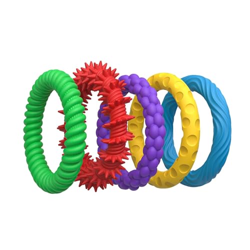 Gcerfby Sensorische Zappel-Armbänder, 5-Pack-dehnbare Silikonbänder, Klassenzimmer Stressbekämpfung, Lustiges Ruhiges, Beruhigendes Spielzeug, Coole Bildungsgelenkbänder, 7,94 Cm, Vielseitiger Gebrauc von Gcerfby