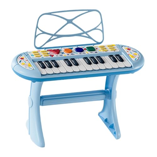 Kinder-Klaviertastatur, tragbares Lernklavier Musikinstrument, 24 Tasten Musikentwicklung, multifunktionales Aufnahmespiel, Rosa/Blau, für , Mädchen von Gcerfby