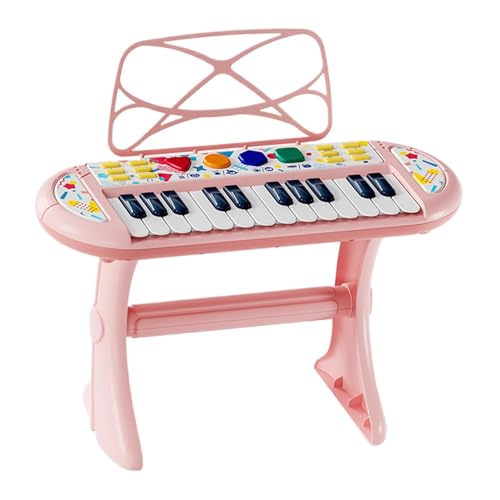 Klaviertastatur Für Kinder, Tragbares Lernklavier, Musikinstrument Für Kleinkinder, Musikentwicklung Mit 24 Tasten, Multifunktionales Aufnahmespiel, Rosa/Blau, Für , Mädchen von Gcerfby