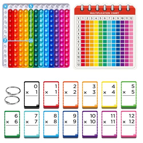 Multiplikations-, Multiplikations-Lernkarten, Multiplikations-Fidget-Popper, Quadratisches Quetschspielzeug, Mathe-Tisch, Sensorisches Spielzeug, Stressabbauendes Lernspiel Für Kinder von Gcerfby