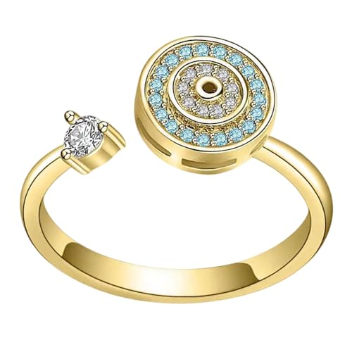 Zappelringe Für Damen, Verstellbarer Ringspinner Für Herren, Exquisiter Zappelschmuck, Bequeme Passform, Perfekter Stressabbau, Gold/Silber, Für Freunde, Familien, Urlaub von Gcerfby