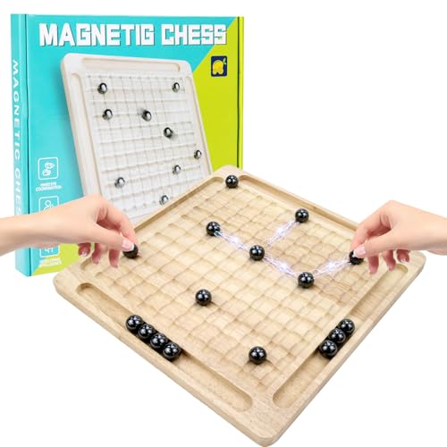 Gcffom Magnetisches Schachspiel, Magnet Schach, Magnetic Chess Game mit Schachbrett aus Holz, Tragbares Spielbrett für Familientreffen Und Camping. von Gcffom