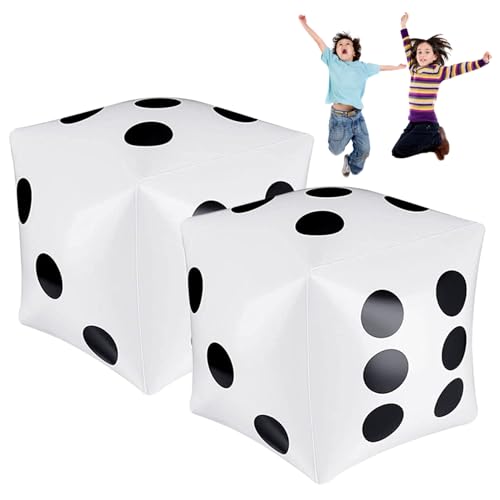 Gcroet 2pcs aufblasbare Würfel 11,8x11,8 Zoll Big Dice PVC Große Blow -Würfel für Innenrand -Strandpool -Party -Spielen weiß. von Gcroet