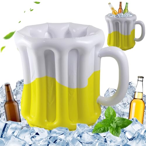 Gcroet 1pc aufblasbarer Kühler 20.5x18.1 '' Kunststoff großer schwimmender Kühlerparty-Dekoration Tragbarer aufblasbarer Kühler für Partys Bier-Thema BBQ Picknick Festival von Gcroet