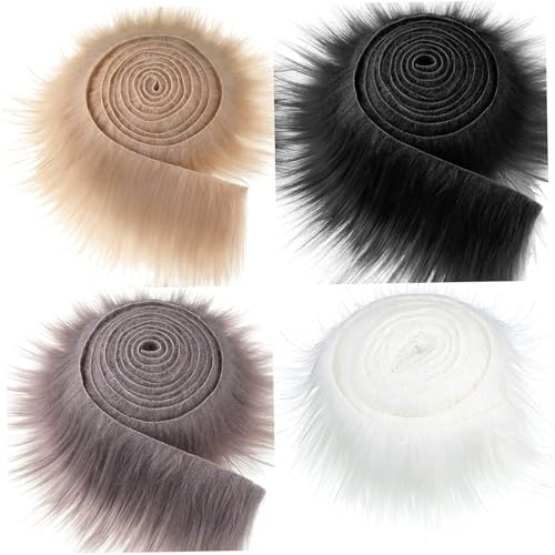 Gcroet 4pcs Therian Maske DIY Kit Faux Fuzzy Stoff 59 Pelzung für Halloween -Maske, die leicht zu schneiden sind, Furr -Fuzzy -Stoff, Faux Furr für DIY Gear Masquerade Cosplay von Gcroet