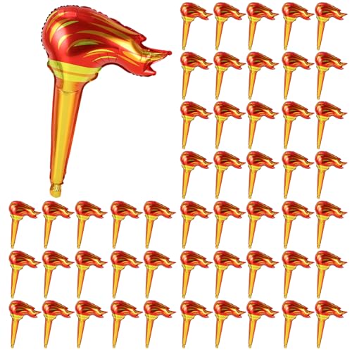 Gcroet Aufblasbare Torch 50pcs Aluminium Folie Fackel Requisite für Kinder 16x24in gefälschte Torch Handheld niedliche dekorative Partydekorationen für Sportwettbewerbe.. von Gcroet