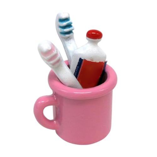 Gcroet Dollhouse Badezimmerzubehör Miniatur Zahnbürste Zahnpasta Tasse Set Kinderspielzeug. von Gcroet