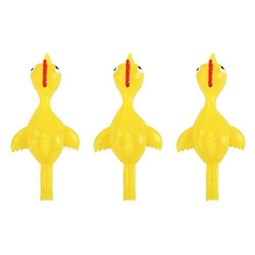 Gcroet Hühnchen -Katapultspielzeug dehnbar Fliegende Hühner Kinder schnippen EIN Huhn für Kinder 3pcs ... von Gcroet