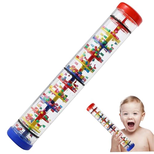 Gcroet Regenmacher 12 Zoll lustiger Regenstick Baby Spielzeug Rassel Röhrchen Rainmaker Spielzeug Baby Plastik Musik Sensorisches Hörinstrument von Gcroet