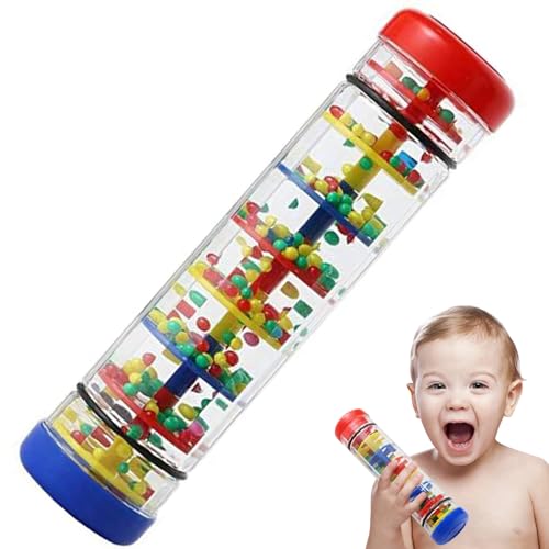 Gcroet Regenmacher 8 Zoll lustiger Regenstick Baby Spielzeug Rassel Röhrchen Rainmaker Spielzeug Baby Plastik Musik Sensorisches Hörinstrument von Gcroet