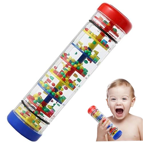 Gcroet Regenmacher 8 Zoll lustiger Regenstick Baby Spielzeug Rassel Röhrchen Rainmaker Spielzeug Baby Plastik Musik Sensorisches auditorisches Instrument .. von Gcroet