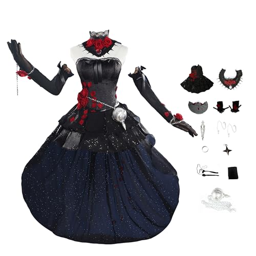 Gcufoyae Damen Ada Mesmer Cosplay Kostüm Identity V Cosplay mit Ohrring Perücke Kopfschmuck Komplettset Halloween Karneval Dress Up von Gcufoyae