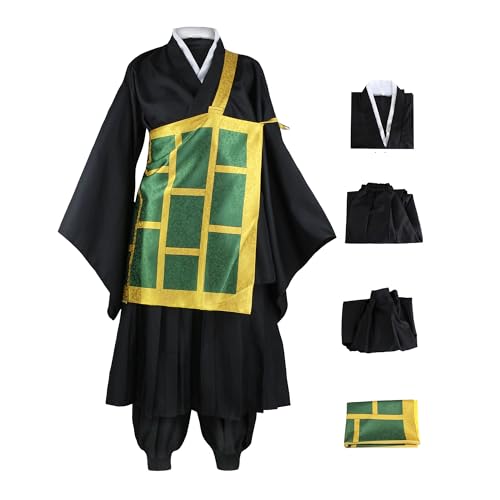 Gcufoyae Geto Suguru Cosplay Kostüm Geto Suguru Kasaya Outfit Geto Suguru Perücke Komplettset Halloween von Gcufoyae