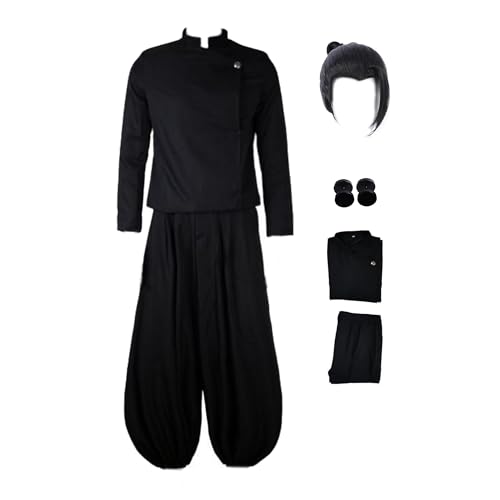 Gcufoyae Geto Suguru Cosplay Kostüm Outfit Geto Suguru Schuluniform Geto Suguru Perücke Komplettset für Männer von Gcufoyae