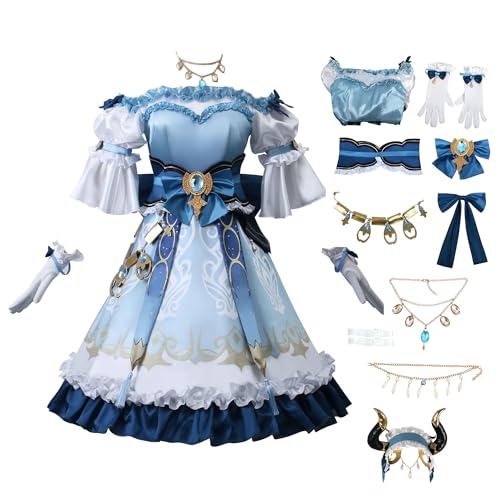 Gcufoyae Nilou Cosplay Kostüm Nilou Kleider Cosplay Kopfschmuck Halskette Perücke Komplettset Halloween Spiel Rollenspiel von Gcufoyae