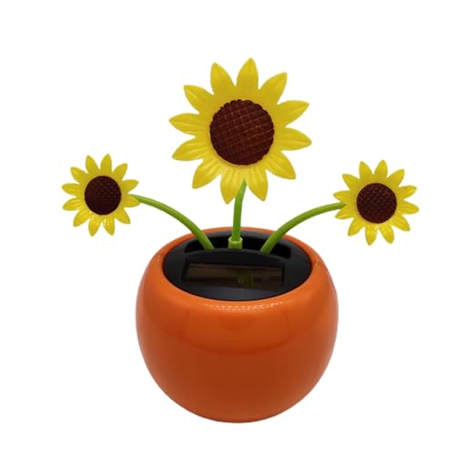 11.9x5.8x14 Cm Glücklich Tanzende Solarblume,Tanzende Blumenverzierung Für Auto,Tragbares Autospielzeug Mit Schüttelndem Kopf, Wiederverwendbare Solarbetriebene Armaturenbrett-Dekoration Für Zuhause von Gdnhovfnxe