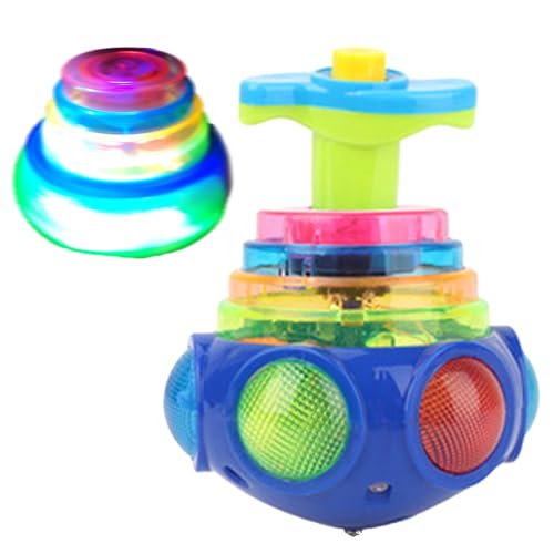 2 Stück Kreiselspielzeug,Glitzer UFO Musikkreisel Für Kinder,Leuchtet Kreisel Spielzeug Mit LED Lichtern Und Musik Fidget Neuheit Spielzeug, Leuchtender Kreisel, Gyroskop-Spielzeug, Zufällige Farben von Gdnhovfnxe