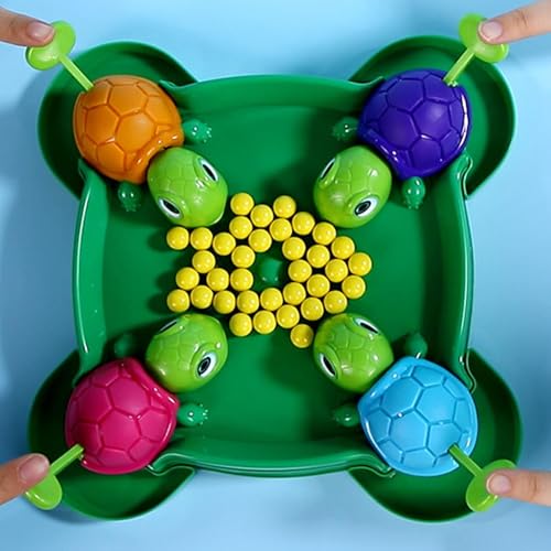 2 To 4 Players Hungrige Schildkröten Brettspiele Für Kinder Spielzeug, Fun Toys Launchers Spiel Mit 72 Erbsen, Hungrige Schildkröte Interaktives Eltern-Kind-Spiel, Interaktives Lernspiele Brettspiel von Gdnhovfnxe