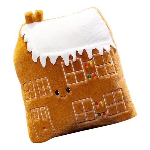 Gdnhovfnxe 35cm Lebkuchenmann Kissen, Lebkuchenmann Weihnachtsbaum Schneemann Lebkuchenhaus Kuscheltier Weihnachten Plüschtier, Weicher Weihnachtspuppe, Lebkuchenhaus Plüsch Puppe Sofakissen von Gdnhovfnxe