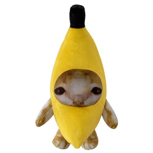 Gdnhovfnxe Bananenkatze - 20 cm Bananen Katzen Plüschtier,Bananen Katze Kuscheltier,Bananen Katze Kissen,Cartoon Bananen Katzen Plüsch Sofakissen,Geschenke Für Verwandte Und Freunde,Heimdeko von Gdnhovfnxe