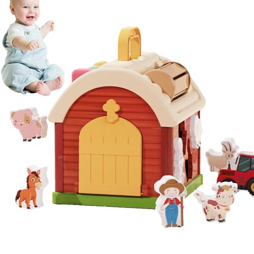 Gdnhovfnxe Farm Animals Big Barn Toys, Bauernhof-Spielset für Mädchen | Spielzeugfiguren Spielsets,Bauernhof-Spielset mit Tierfiguren, Bauernhof-Spielzeug-Set, pädagogisches Lernspielzeug, von Gdnhovfnxe