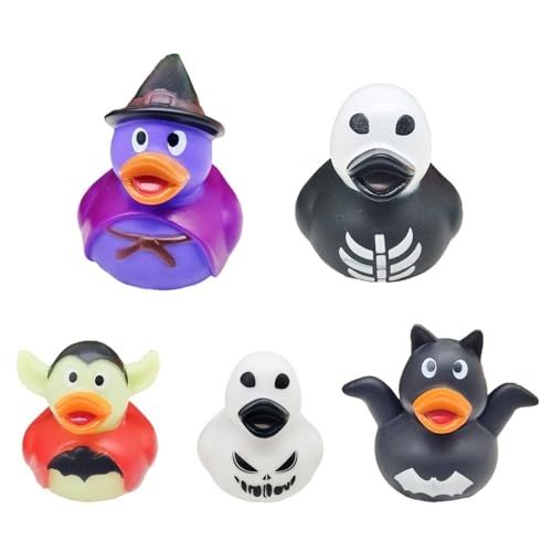 Gdnhovfnxe Halloween Ente Spielzeug, Halloween Enten Spielzeug für Kinder | Enten Spielzeug | Auto & Haus Dekoration, Halloween Dekoration 5X Cartoon Puppe mit Spielen von Gdnhovfnxe