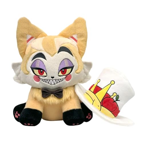 Gdnhovfnxe Hazbbin Hotel Plüschtier, Lucifer Meow Hazbbin Hotel Plüschtier, 30cm Husk Meow Plush, Weiche Anime Peripheriepuppe, Husk Meow Stofftier Für Schlafzimmer, Sofa, Autodekoration, Bed von Gdnhovfnxe