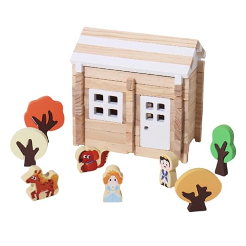 Gdnhovfnxe Holzklötze für Kinder, 3D Puzzle aus Holz, interaktive Bauklötze Holzpuzzle, Bausteine aus Holz, Bausteine für Häuser, Spielzeugblöcke, Konstruktionsset von Gdnhovfnxe