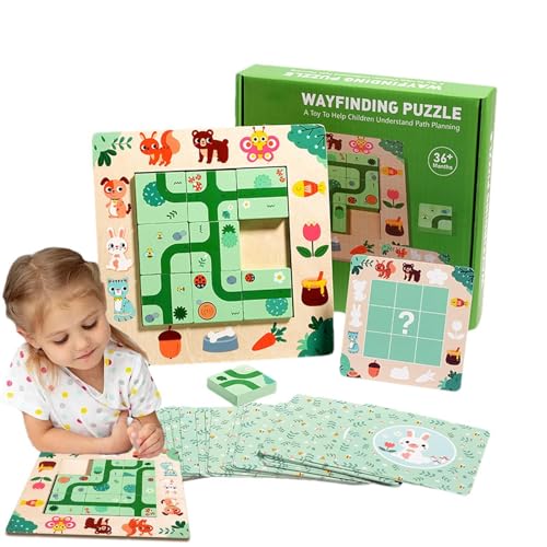 Gdnhovfnxe Labyrinth-Puzzle-Spielzeug, Holzblock-Puzzle - Wegweisendes Spielzeug für Kleinkinder mit Feinmotorik,Labyrinth-Brettspiel, Lernpuzzle, Kinderspiele für Kinder, Logikspiel, Ausbildung von Gdnhovfnxe