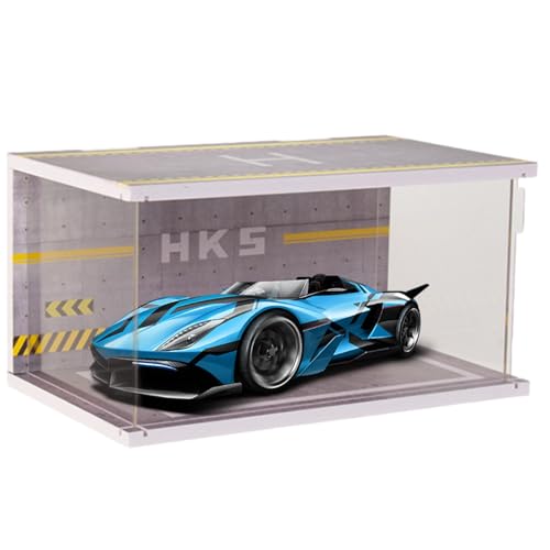 Gdnhovfnxe Modellauto-Garage-Display,Modellgarage,1:32 Automodell-Vitrine - Parkplatz-Szenenmodell mit LED-Licht, Parkhaus-Modellspielzeug für Kinder, Desktop-Ornamente von Gdnhovfnxe