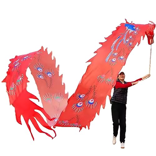 Spinndrachen Poi,. Chinesische Bandtanz-Requisiten for Neujahr, realistische Fitness-Drachen-Luftschlangen – 4 Farben, Drachenschuppen-Spielzeug for Erwachsene und ältere Menschen for Partys(Red) von GeOinQL